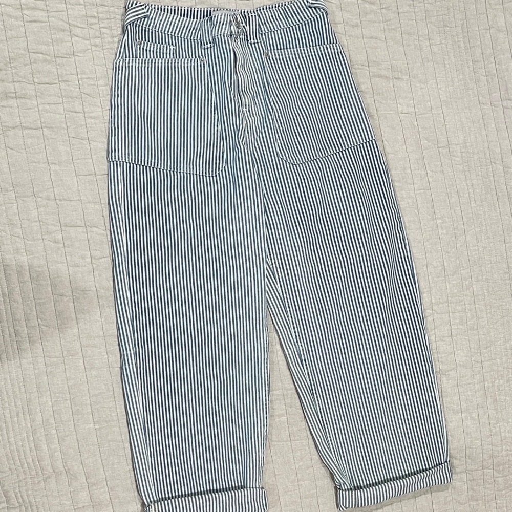 BDG Navy and White Striped oversized cargo style